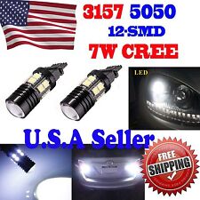 2 X 3157 White 6000k Back Up Reverse Projector Cree12-smd Chip Led Lights Bulbs