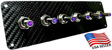 12v Carbon F 6 Toggle Switch Panel - Purpleindigo Led Toggle Switches