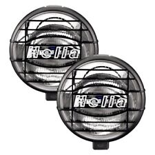 Hella 500 500ff Series 6.4 Round Light Grilles With White Logo Black Plastic