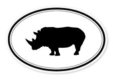 Rhino Oval Car Window Bumper Sticker Decal 5 X 3