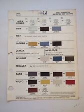 1982 European Imported Car Ditzler Ppg Paint Chip Color Chart