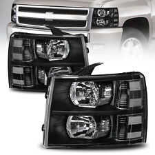 Pair Front Headlight Assembly For 2007-2013 Chevy Silverado 1500 2500hd 3500hd