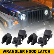 Pair Front Hood Lock Latch Hood Catch Bracket For Jeep Wrangler Tj 1997-2006