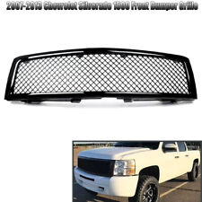 For 2007-2013 Chevrolet Silverado 1500 Gloss Black Front Hood Mesh Grille Grill