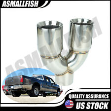5 Dual 6 Diesel Exhaust Tip 5.00 Stainless Steel Polished Chrome Miter Stack
