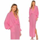 New Swf Plunge Pink Kaftan Pullover Kimono Sleeve Pink Dress Floss Size Xs