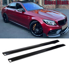 Gloss Side Skirts Extensions For Mercedes W205 C205 C300 C43 C63 Amg Coupe Sedan