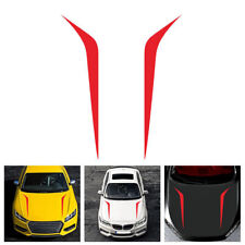 2x Red Racing Hood Stripes Decal Vinyl Stickers For Car Suv Truck Universal Fit
