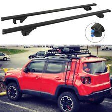 53 Black Roof Rack Cross Bar Cargo Rooftop Luggage For Jeep Renegade 2014-2022