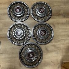 Vintage Cadillac Spoked Wire 14 Inch Hubcaps Wheel Covers 5 1980 