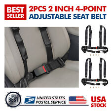 New Universal Black Sabelt 4 Point Quick Release Racing Seat Belt Harness 2pc