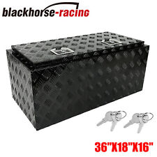 36 Black Aluminum Pickup Truck Trunk Bed Tool Box Trailer Storage Lock W Key