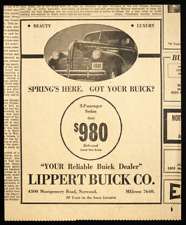 1940 Gm Buick Sedan Car Lippert Buick Norwood Oh Vtg Newspaper Print Ad