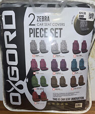 Oxgord 2pc. Zebra Car Seat Covers10 Available Black And Grey