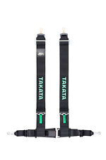 Takata Racing Drift Iii Seat Belt Harness 4-pt 3 Shoulder 2 Lap Bolt-on Black