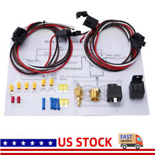 12v 40 Amp 175185 Thermostat Dual Electric Cooling Fan Wiring Relay Sensor Kit