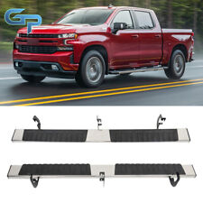 Running Boards Side Steps For Chevy Silverado 1500 2019-2023 Double Cab Silver