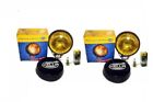 Pair Hella Round Fog Lamp Yellow Glass Cover With H3 12v 55 Bulb Universal