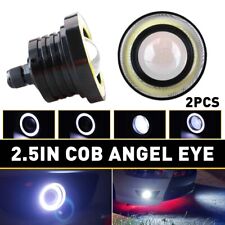 2pcs Universal 2.5 Round Projector Led Drl Halo Angel Eyes Fog Lights Lamp Usa