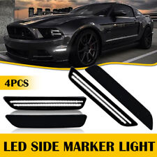 For 2010-2014 Ford Mustang Smoked Lens Front Rear Led Side Marker Lights 4pcs