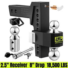 Adjustable Trailer Hitch Ball Mount 2.5 Receiver 8 Adjustable Drop Rise Hitch