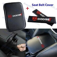 Embroidery For Dodge Car Center Armrest Cushion Mat Pad Cover Combo Set New