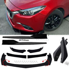For Mazda 3 Axela Front Bumper Spoiler Body Kitside Skirtrear Lip Gloss Black