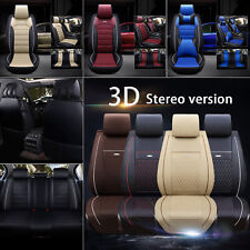 Luxury Auto Car Seat Cover Full Set Waterproof Leather Front Rear Universal Pad