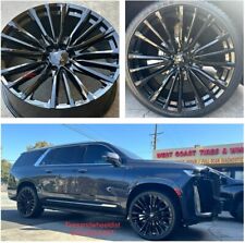 26 Inch Escalade Wheels Fit Silverado Yukon Tahoe Gloss Black With Tires 2023