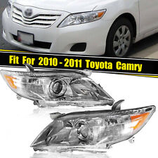 Leftright Headlights For 2010-2011 Toyota Camry Sedan Chrome Clear Reflector