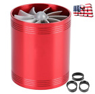 Red Double Air Intake Turbine Turbo Charger Supercharger Gas Fuel Saver Fan Usa