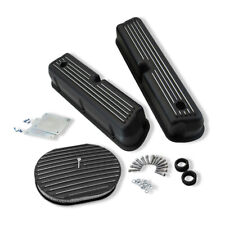 For Sbf 5.0l 289 302 62-85 Tall Black Valve Covers 12 Oval Finned Air Cleaner