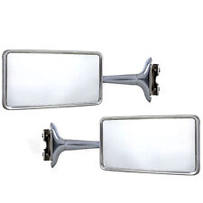 Rectangle Long Arm Peep Glass Mirror Outside Side Rear View Door Hot Rod Pair