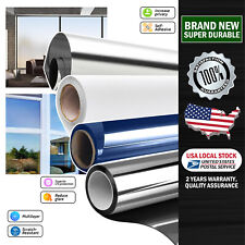 One Way Mirror Window Film Heat Uv Reflective Privacy Tint Foil Home Office New