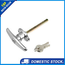 Pickup Truck Cap Shell Locking T-handle With 2 Keys Silver Tone Set Of 1