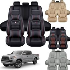 For Toyota Tacoma Car Seat Cover Full Set Leather 5-seats Front Rear Protector
