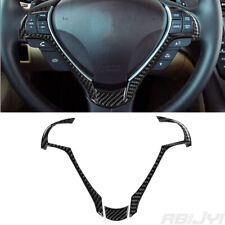 3pcs For Acura Tl 2009-14 Carbon Fiber Interior Steering Wheel Accent Cover Trim