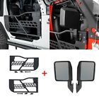 2pcs Black Tubular Doors Wmirrors For Jeep Wrangler Jk 2 Door 20007-2018 Steel
