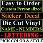 Easy To Order Custom Personalized Sticker Decal Vinyl Name Lettering - 1 To 60