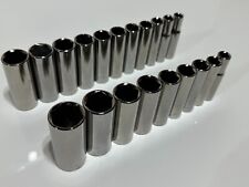 New Craftsman Usa G 20pc Deep 6 Point Socket Set Metric 9-19mm Sae 38 To 78
