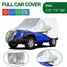 Fit For Jeep Wrangler 2 Door Silver Full Car Cover W Door Zipper Design