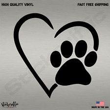 Paw Print With Heart Dog Cat Love Vinyl Die Cut Car Decal Sticker-free Shipping