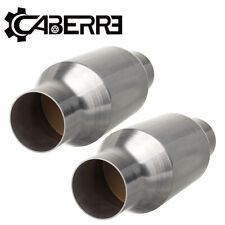 2pcs 2.5 Universal Catalytic Cat Converter High Flow Stainless Steel Weld-on
