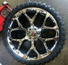 26 Snowflake Chrome Wheels 33 Mt Tires Gmc Yukon Silverado Tahoe Sierra Rims