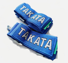 Takata 4 Point Snap-on Camlock Racing Seat Belt Harness Blue Universal Faster
