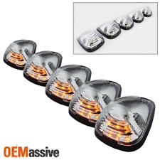 Fits Ford Superduty Pickup Clear 5pcs Amber Led Roof Top Running Cab Lights Kit