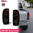 For 1998-2004 Nissan Frontier Altezza Style Tail Lights Black Smoke Lens Pair