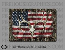 American Flag White Tail Buck Deer Skull Hunting Sticker Decal