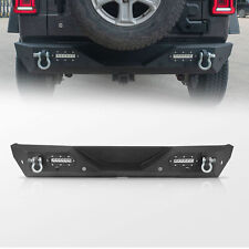 Fit For 2018-2023 Jeep Wrangler Jl Rear Bumper W Led Light D-ring Hitch Receiver