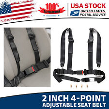 New Universal Black Sabelt 4 Point Quick Release Racing Seat Belt Harness 2